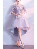 Beautiful Lace Sleeved Homecoming Party Dress For Semi Formal