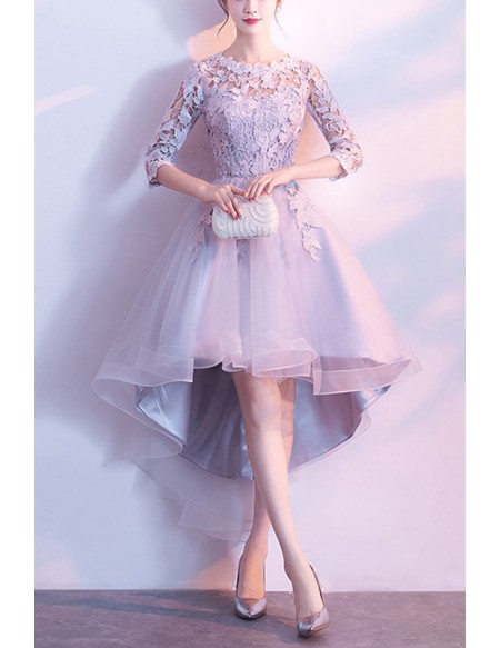 Beautiful Lace Sleeved Homecoming Party Dress For Semi Formal