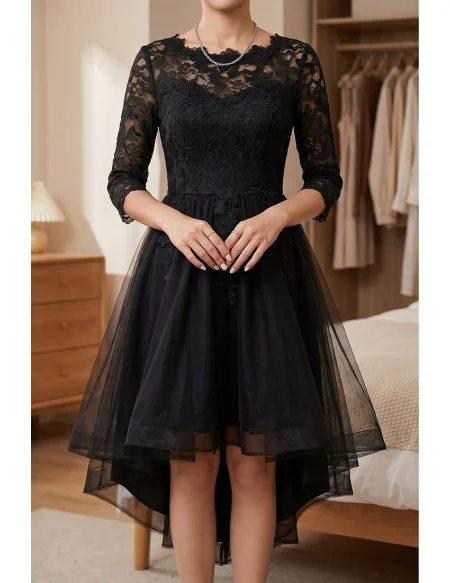 Beautiful Lace Sleeved Homecoming Party Dress For Semi Formal