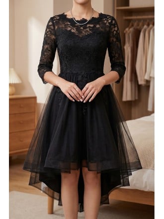 Beautiful Lace Sleeved Homecoming Party Dress For Semi Formal