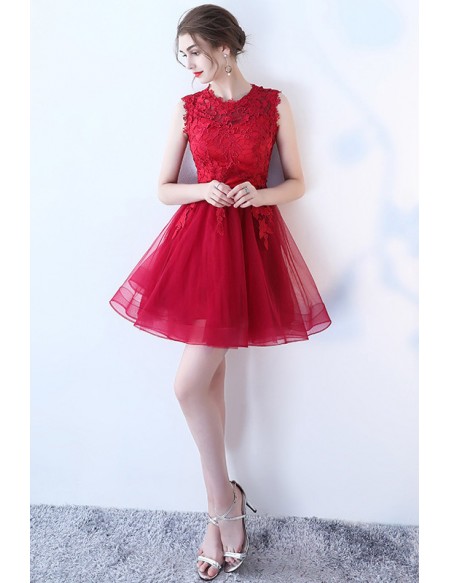 Gorgeous Mini Puffy Tulle Homecoming Dance Dress Lace Sleeveless