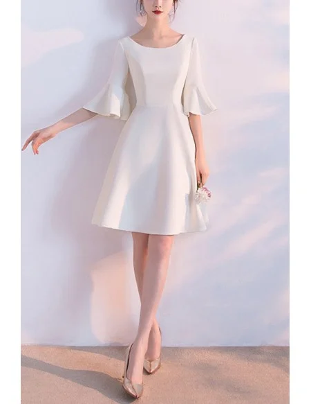 Simple Chic Short Hoco Dress Round Neck With Sleeves