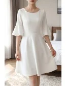 Simple Chic Short Hoco Dress Round Neck With Sleeves