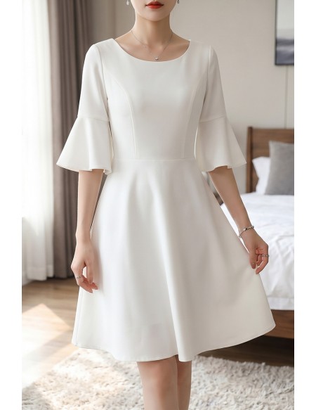 Simple Chic Short Hoco Dress Round Neck With Sleeves