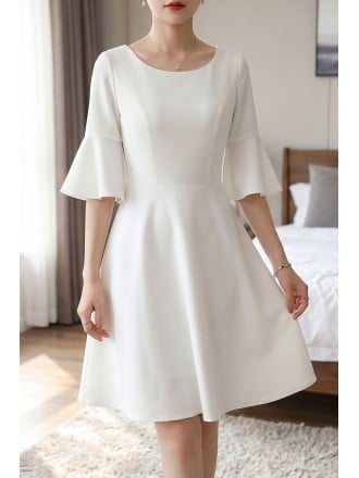 Simple Chic Short Hoco Dress Round Neck With Sleeves