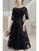 Aline Lace Knee Length Party Dress With Half Sleeves