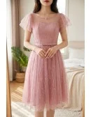 Gorgeous Sequined Aline Knee Length Homecoming Graduation Party Dress
