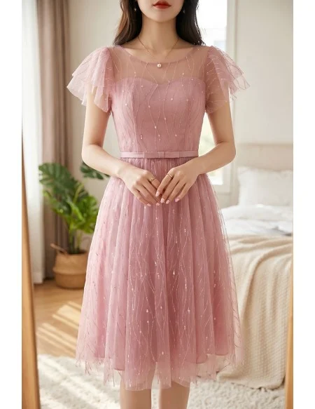 Gorgeous Sequined Aline Knee Length Homecoming Graduation Party Dress