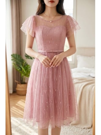 Gorgeous Sequined Aline Knee Length Homecoming Graduation Party Dress