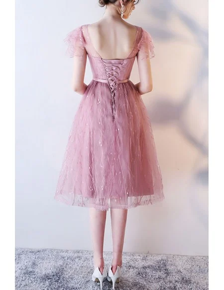 Gorgeous Sequined Aline Knee Length Homecoming Graduation Party Dress