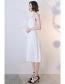 Little White Simple Graduation Hoco Dress With Straps