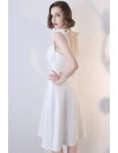 Little White Simple Graduation Hoco Dress With Straps