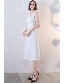 Little White Simple Graduation Hoco Dress With Straps
