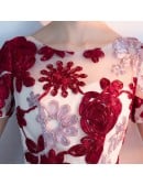 Cute Flowers Homecoming Dance Party Dress With Short Sleeves
