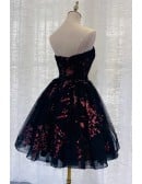 Floral Prints Ballgown Tulle Homecoming Prom Dress Strapless