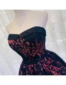 Floral Prints Ballgown Tulle Homecoming Prom Dress Strapless