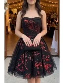 Floral Prints Ballgown Tulle Homecoming Prom Dress Strapless