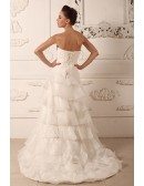 Ball-gown Sweetheart Sweep Train Organza Wedding Dress With Ruffle Beading