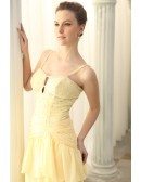 Sheath Square Neckline Chiffon Floor-length Prom Dresses With Beading Split