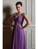A-line Sweetheart Chiffon Floor-length Prom Dresses With Beading