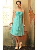 A-line Strapless Chiffon Knee-length Bridesmaid Dresses With Ruffle