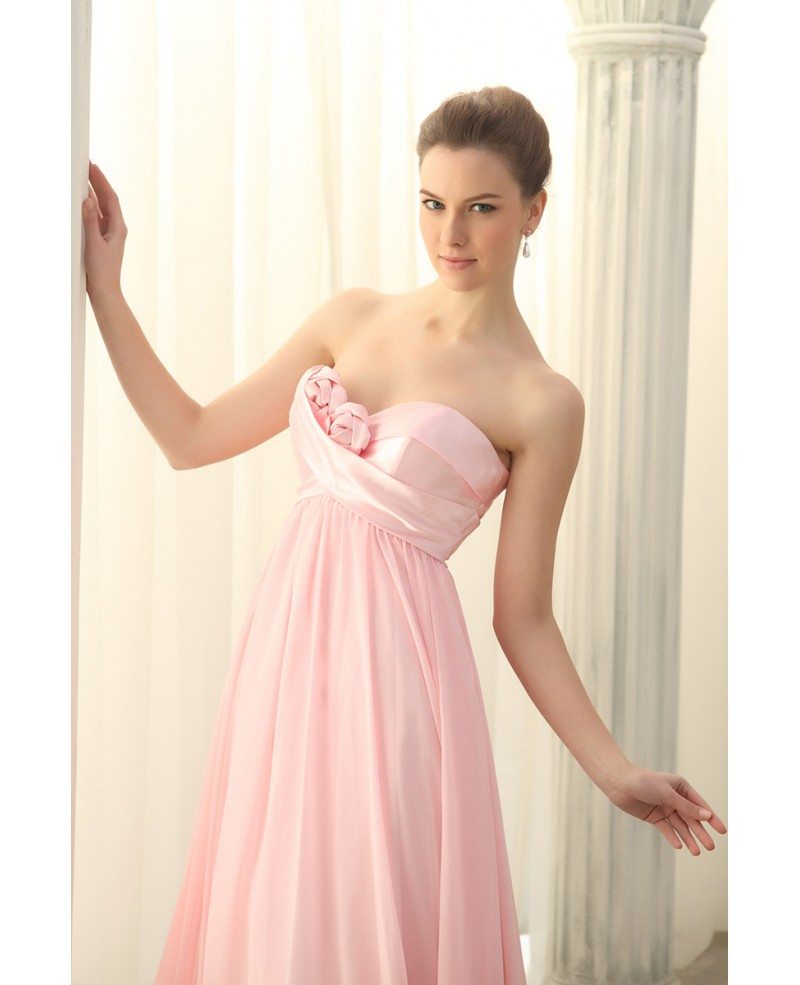 Empire Sweetheart Chiffon Floor length Prom Dresses With Ruffle