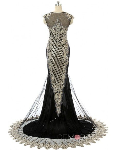 Mermaid Scoop Sweep-train Prom Dress with Beeding #CY0280B $190 ...