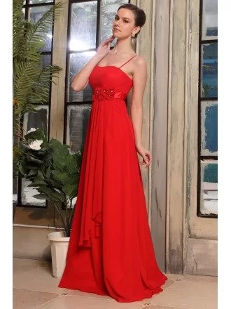 A-line Strapless Floor-length Chiffon Bridesmaid Dress With Flowers
