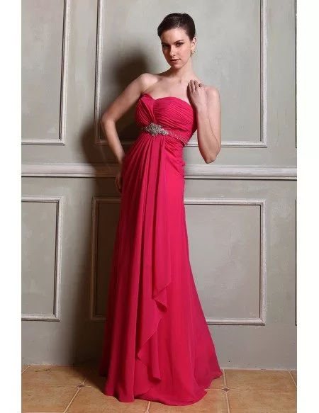 A-Line/Elegant Sweetheart Beading Sleeveless Floor-Length Chiffon Prom Dresses main image 0