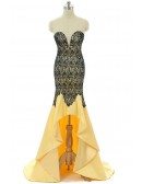 Mermaid Sweetheart Sweep-train Asymmetrical Prom Dress with Beading