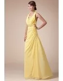 A-line Halter Floor-length Chiffon Prom Dress With Beading