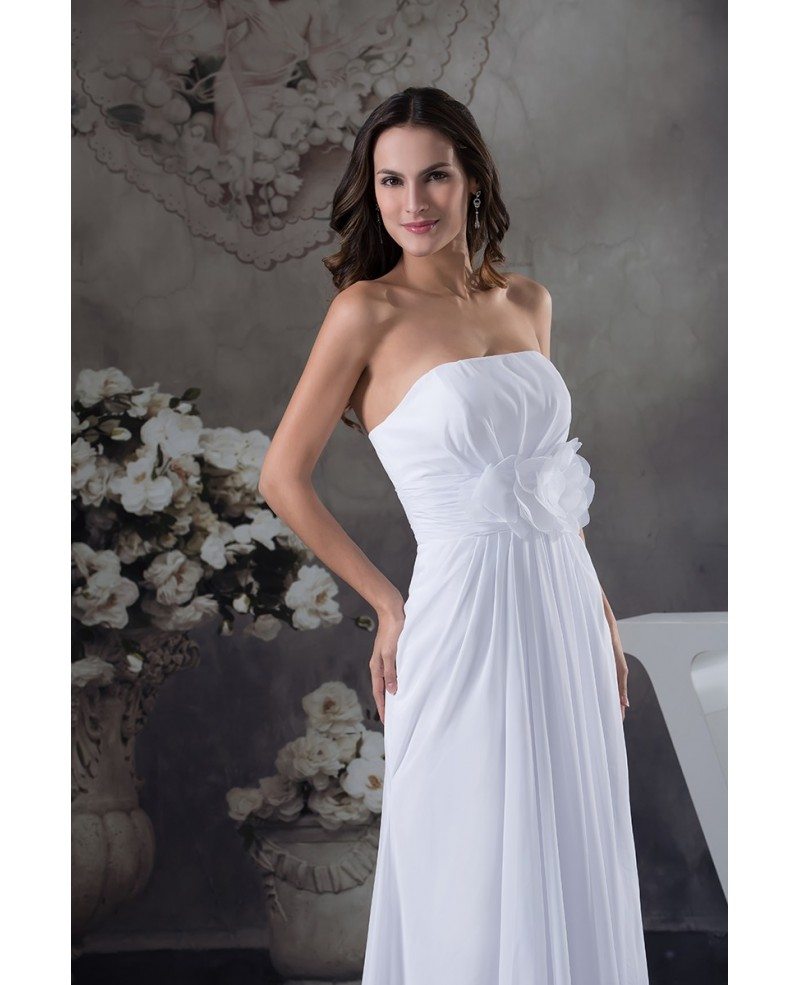 A-line Strapless Floor-length Chiffon Bridesmaid Dress #OP4617 $139 ...