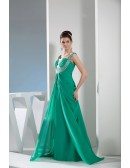 Ball-gown Strapless Floor-length Chiffon Prom Dress With Beading