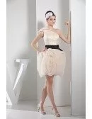 A-line One-shoulder Short Satin Prom Dress