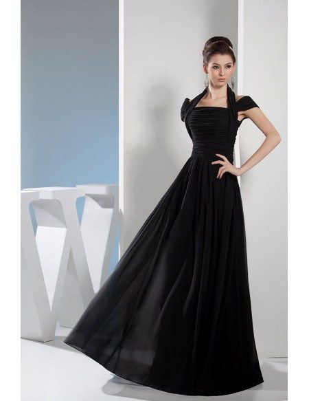A-line Halter Floor-length Chiffon Bridesmaid Dress #OP4647 $139 ...