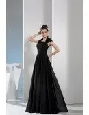 A-line Halter Floor-length Chiffon Bridesmaid Dress