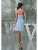 A-line Strapless Knee-length Chiffon Bridesmaid Dress