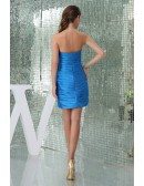 Sheath Strapless Short Satin Cocktail Dress