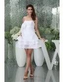 A-line Strapless Short Tulle Homecoming Dress