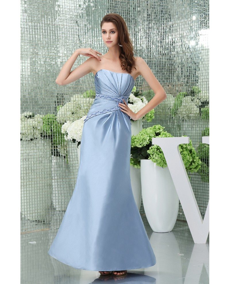 Mermaid Strapless Ankle-length Satin Mother of the Bride Dress #OP5066 ...