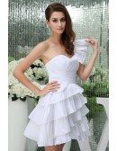 A-line One-shoulder Short Tulle Homecoming Dress