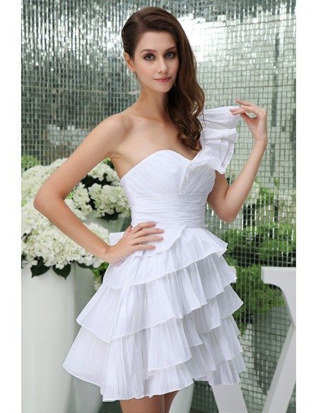 A-line One-shoulder Short Tulle Homecoming Dress