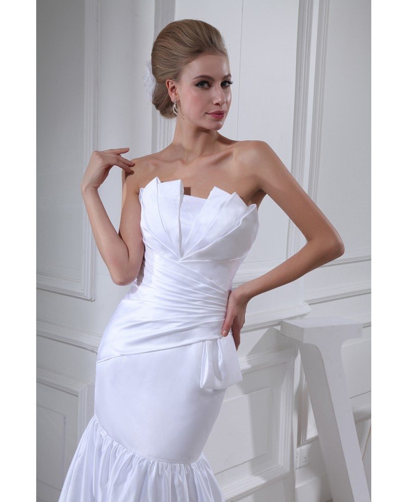 strapless ruffle gown