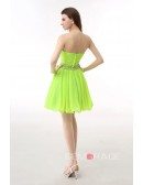 A-Line Sweetheart Short Chiffon Prom Dress With Beading