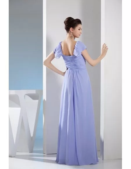 A-line Square Neckline Floor-length Chiffon Bridesmaid Dress