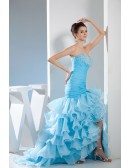 Mermaid Sweetheart Sweep Train Tulle Prom Dress With Beading