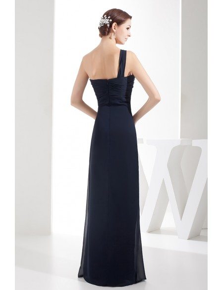 Sheath One-shoulder Floor-length Chiffon Bridesmaid Dress #OP4672 $119 ...