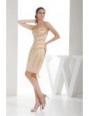 A-line Sweetheart Knee-length Satin Cocktail Dress With Beading