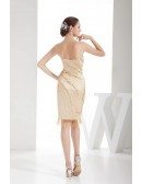 A-line Sweetheart Knee-length Satin Cocktail Dress With Beading