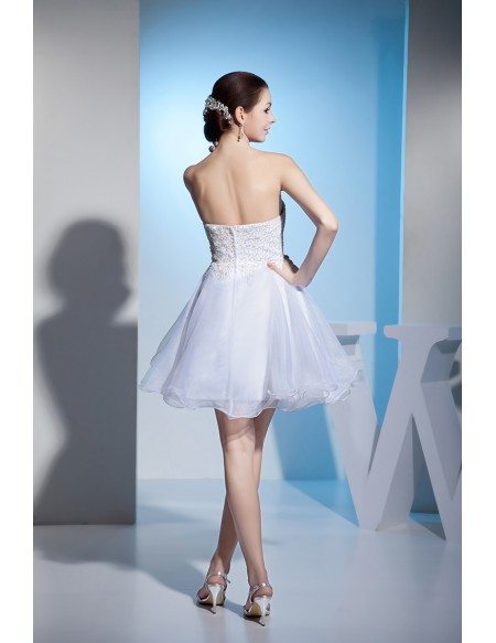 A-line Sweetheart Short Tulle Homecoming Dress With Beading